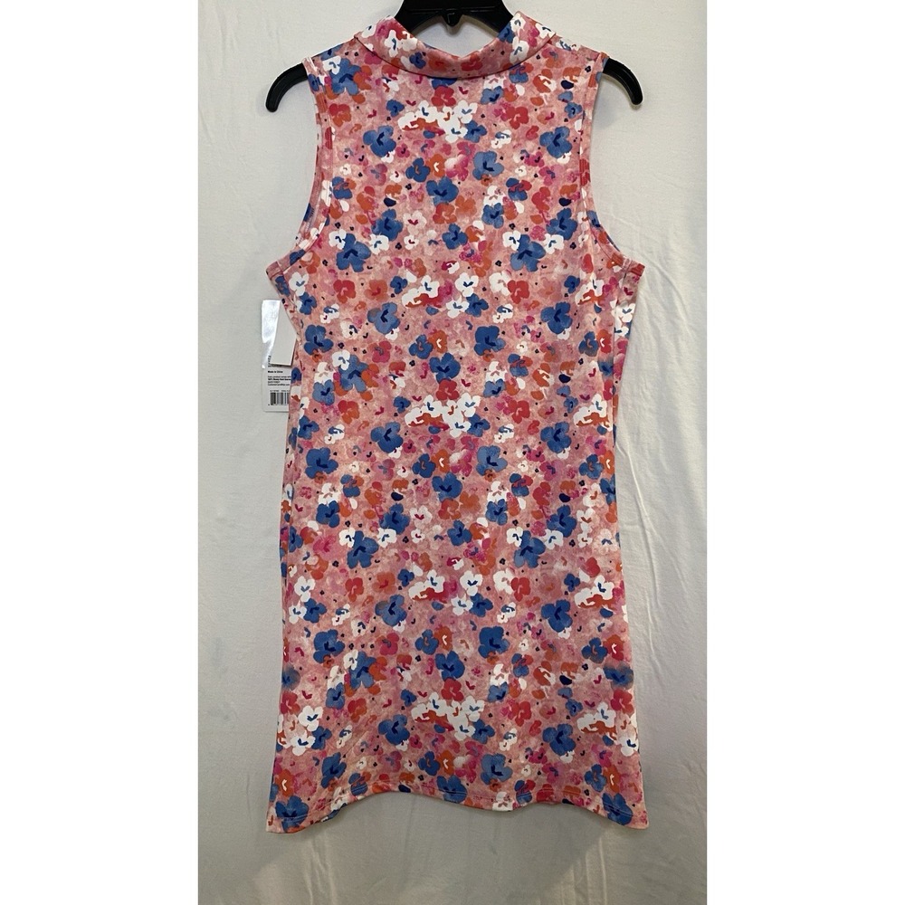 Berkley Jensen Womens Tennis Golf Nine and Dine Sleeveless Polo Dress Coral Flor